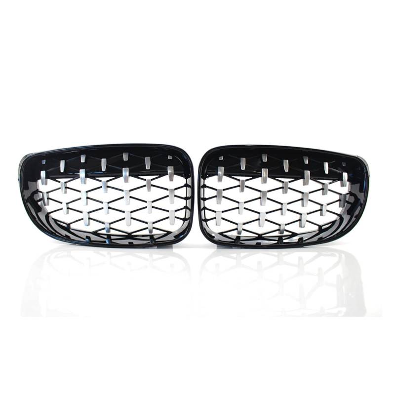 Car Diamond Grills Gloss Black Front Nierengrill Ersatz-Rennteile Kompatibel mit BMW 1er E81 E82 E87 E88 2007-2013(Chrome and Black) von GKALSUEGE