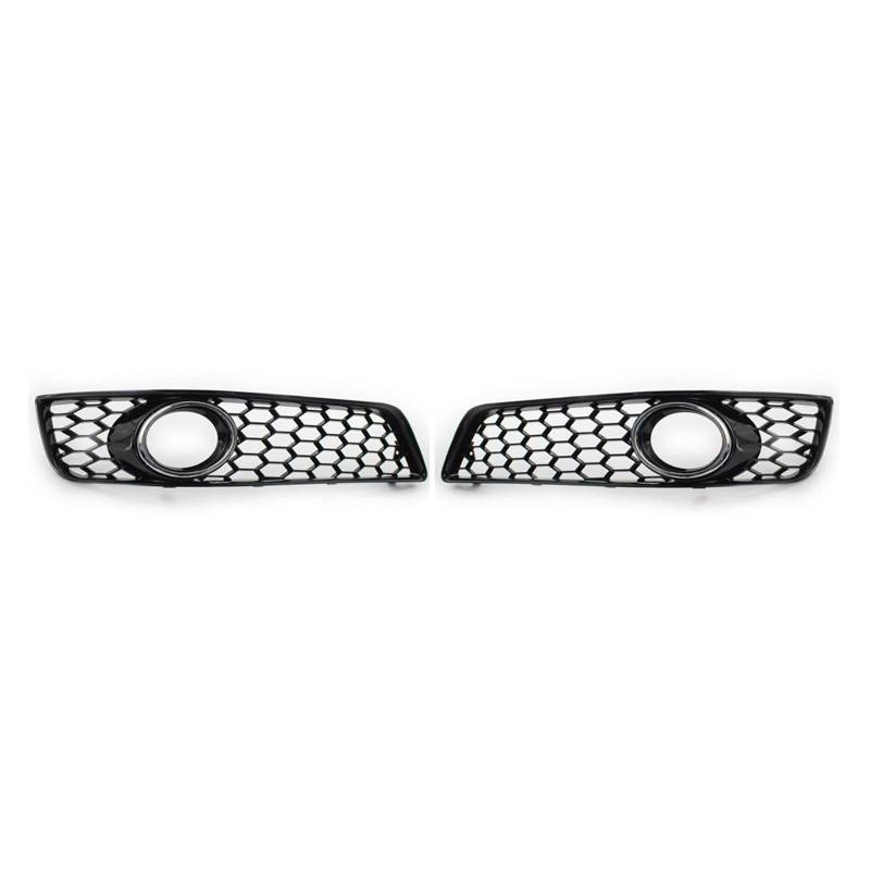 Chrom Schwarz Auto Front Nebelscheinwerfer Grill Abdeckung Trim Wabengrill Kompatibel Mit Audi A3 8P 2009-2013(Chrome Black) von GKALSUEGE