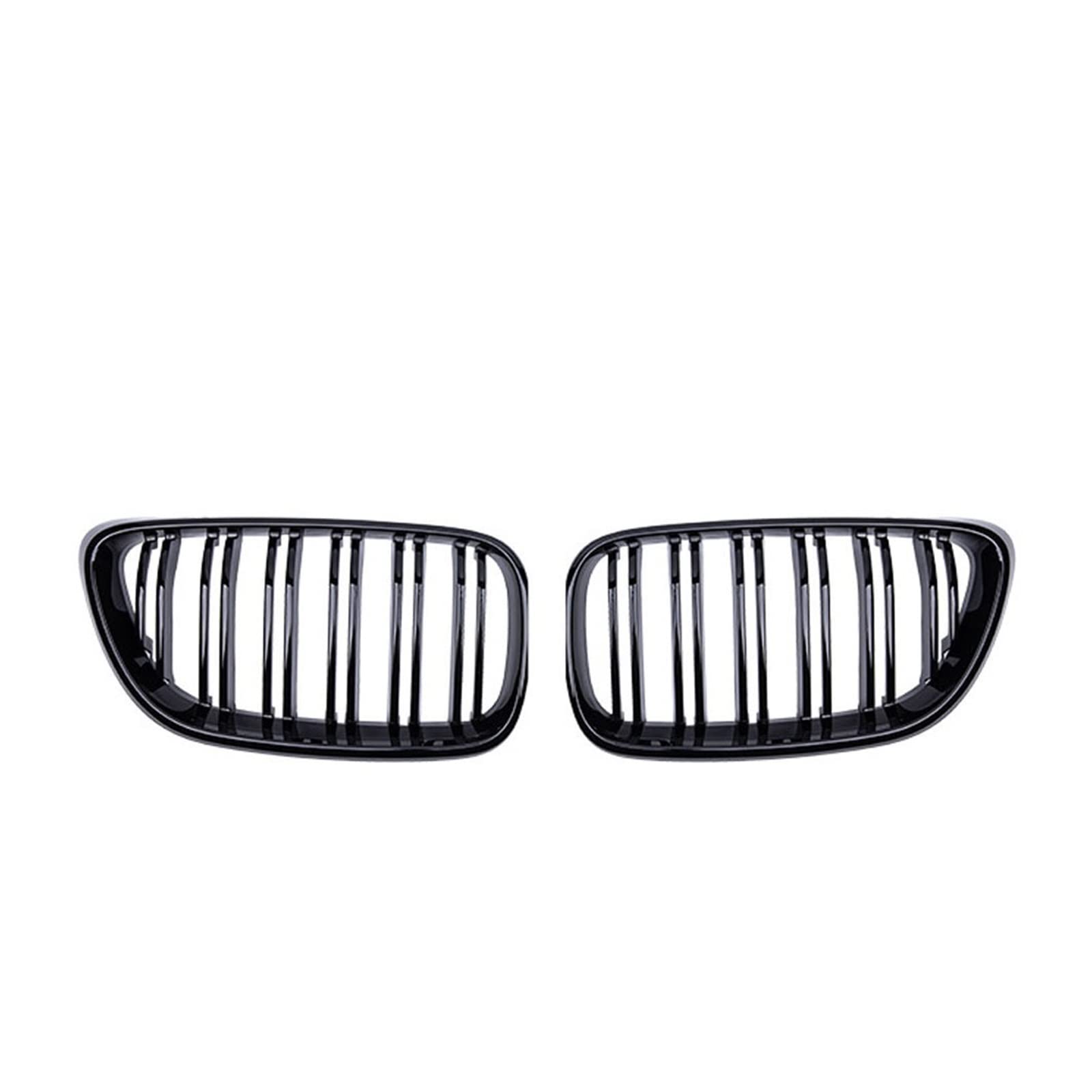 Geetha 2 Stück Nierengrill for die vordere Stoßstange, kompatibel mit BMW 2er-Serie F22 F23 F87 M2 14–21, Doppellinien-Lamellengrill, glänzend-Matte Schwarze Gitter(Left) von GKALSUEGE