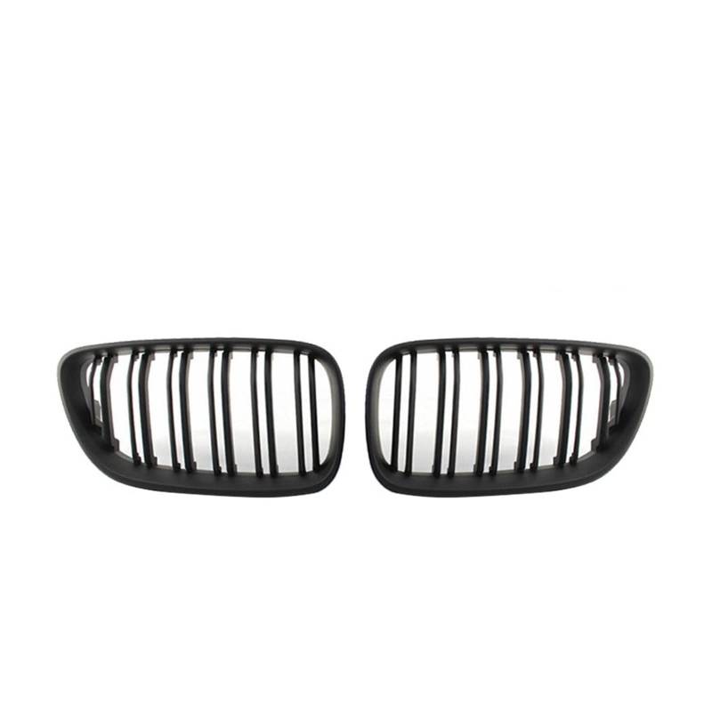 Geetha 2 Stück Nierengrill for die vordere Stoßstange, kompatibel mit BMW 2er-Serie F22 F23 F87 M2 14–21, Doppellinien-Lamellengrill, glänzend-Matte Schwarze Gitter(Matte Black) von GKALSUEGE