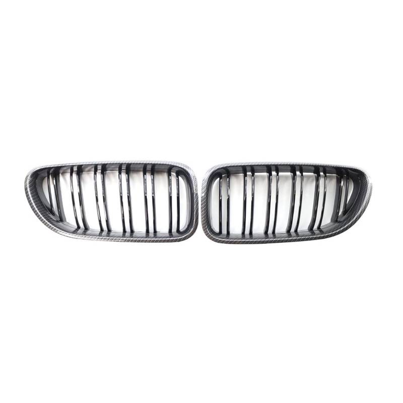 Glänzend Schwarze Nierengrillgitter for die Frontstoßstange, kompatibel mit BMW M6 640i 650i F06 F12 F13 2012 2013 2014 2015 2016 2017(Carbon Fiber) von GKALSUEGE