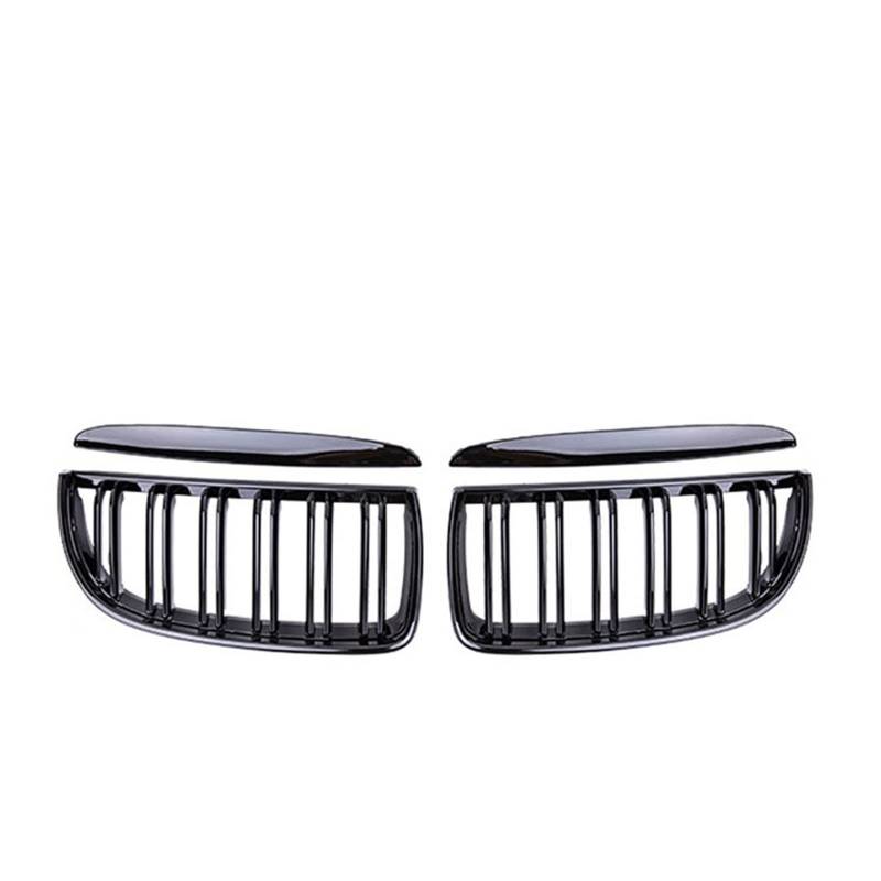 Hochwertiger Nierengrill vorn, Doppellinienlamelle, kompatibel mit BMW 3er E90 E91 320i 323i 328i 335i 2005–2008, Autoersatz(Gloss Black) von GKALSUEGE