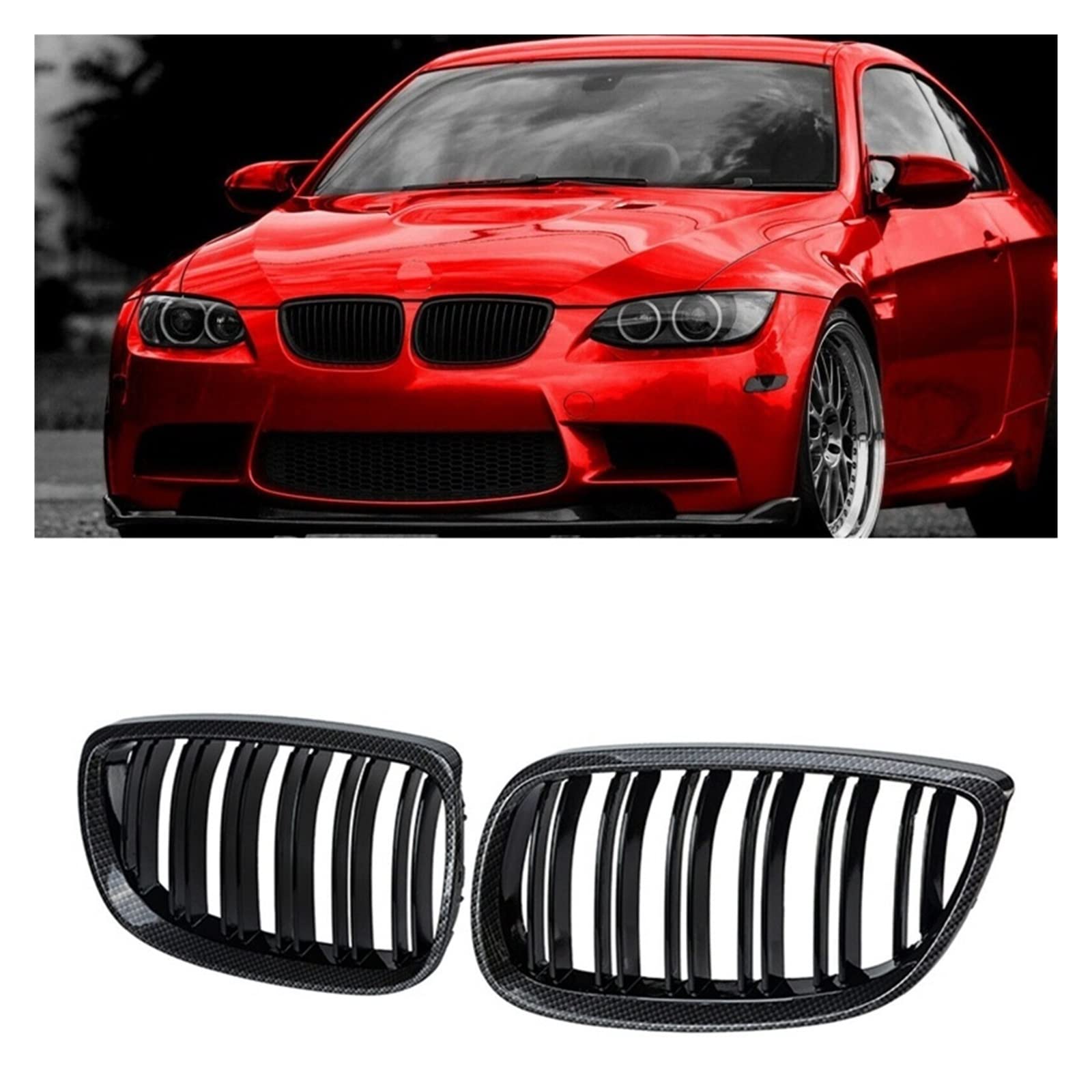 Kompatibel mit BMW E90 E92 E93 M3 328I 335I 2007–2011, Front-Nierengrill in Carbonfaser-Optik, Autozubehör Kompatibel mit BMW E90 E92 E93 M3 328I 335I 2007–2011, Front-Nierengrill in Carbonfaser-Optik, Autozubehör von GKALSUEGE