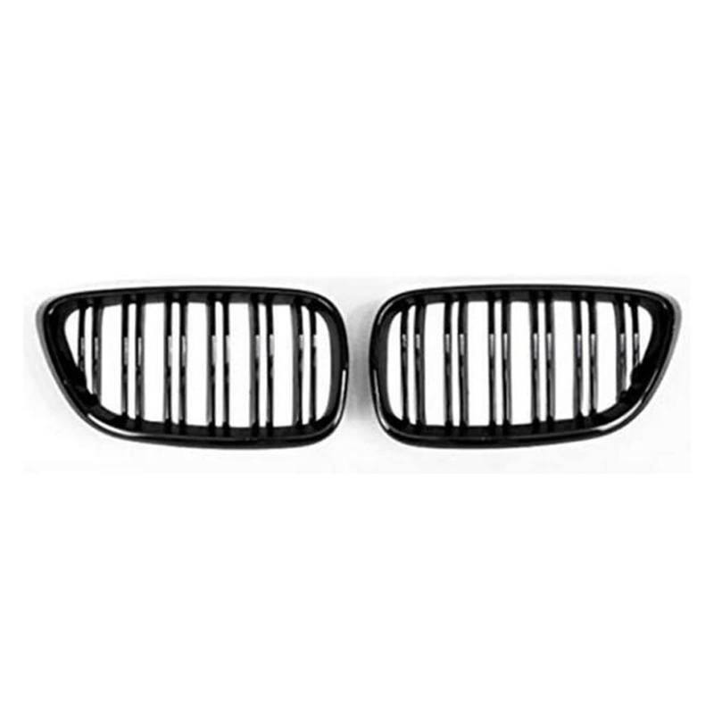 Nierengrill mit Doppellamellen in Karbonfaserfarbe for die Motorhaube, kompatibel mit BMW F22 F23 M2 2014–2018, for BMW 225i 218i 220i(Gloss black) von GKALSUEGE