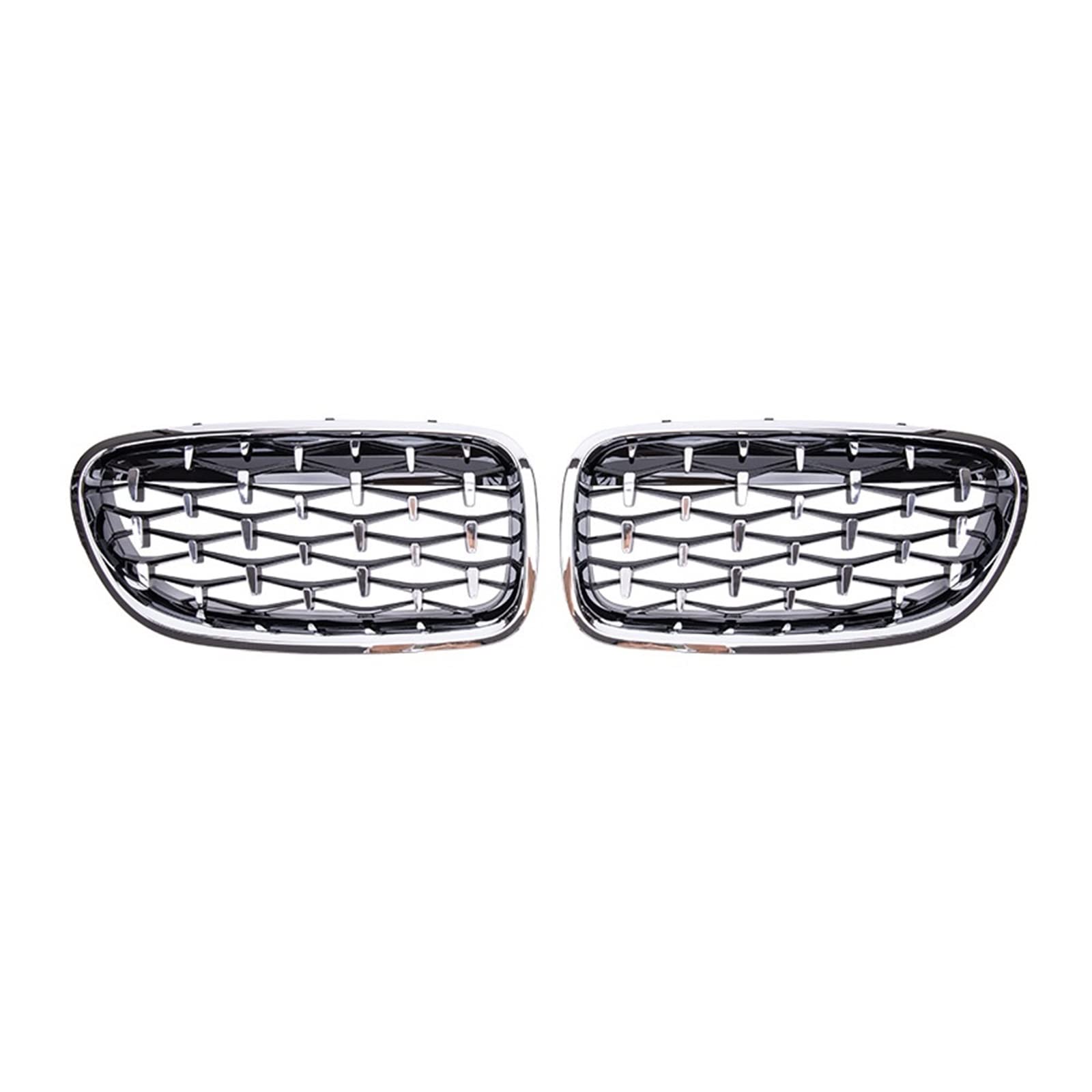 Pulleco Auto-Nierengrill for die vordere Stoßstange, Diamant-Renngrill, kompatibel mit BMW 5er-Reihe F10 F11 F18 520 523 525 530i M5 10-17(All Silver) von GKALSUEGE