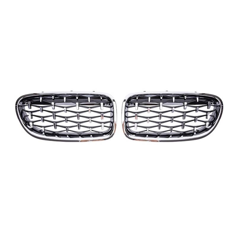 Pulleco Auto-Nierengrill for die vordere Stoßstange, Diamant-Renngrill, kompatibel mit BMW 5er-Reihe F10 F11 F18 520 523 525 530i M5 10-17(All Silver) von GKALSUEGE