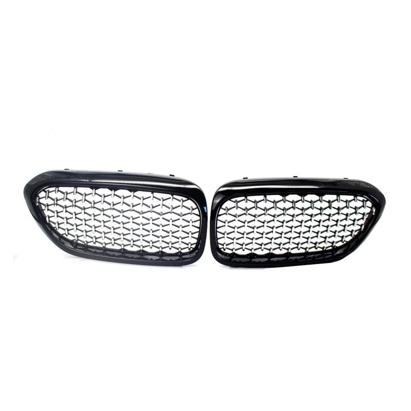 Vorne Diamant Niere Kühlergrill Gypsophila Grille for BMW G30 G31 5 Serie 525I 530I 540I 550I M5 ABS Silber Schwarz(Black Silver) von GKALSUEGE