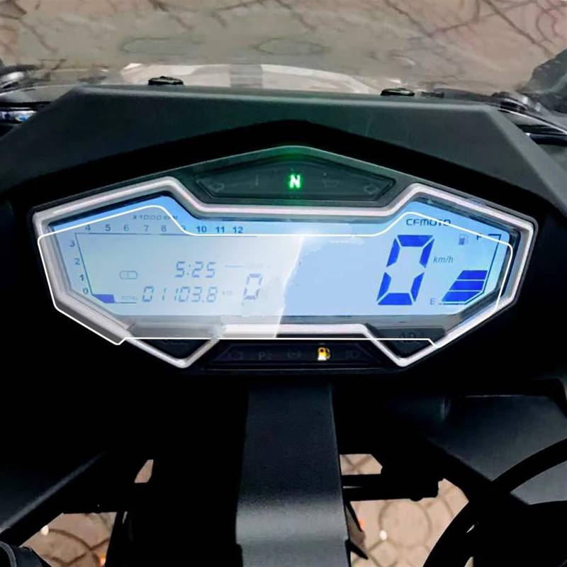 GKQRKVNM Displayschutzfolie Kompatibel Mit CFMOTO Für 250SR (niedrige Version), 2er-Set, Motorrad-Instrument, Armaturenbrett, Tacho, Schutzfolie, Displayschutzfolie, Aufkleber von GKQRKVNM