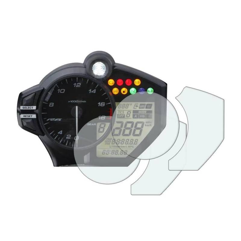 GKQRKVNM Displayschutzfolie Kompatibel Mit YZF-R6 Für Race Für GYTR 2021-2022, 2 Stück Motorrad-Geschwindigkeitsmesser, Kilometerzähler, Schutzfolie von GKQRKVNM