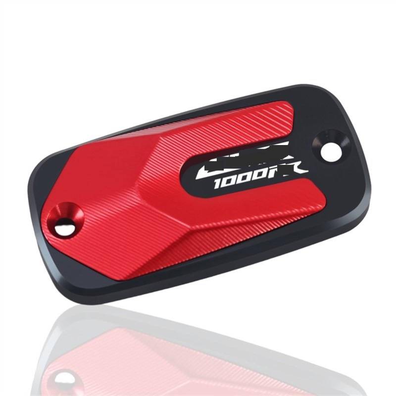 GKQRKVNM Kompatibel Mit CBR1000RR 2004-2005 Motorradzubehör Vorne Hinten Bremsflüssigkeitsbehälterdeckel Hauptbremsöltankdeckel(Left Red) von GKQRKVNM