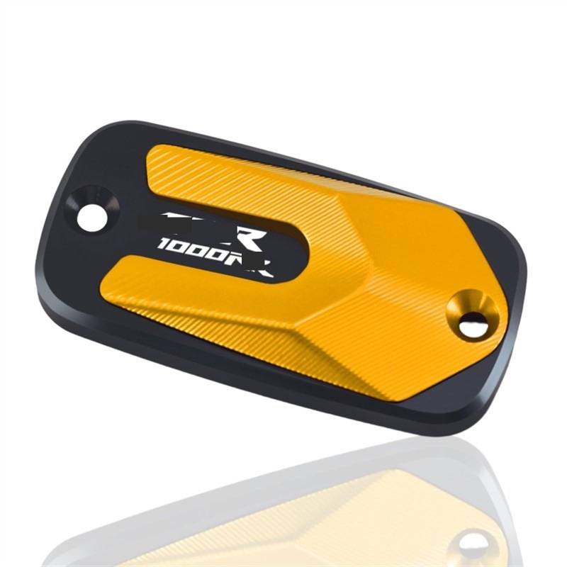 GKQRKVNM Kompatibel Mit CBR1000RR 2004-2005 Motorradzubehör Vorne Hinten Bremsflüssigkeitsbehälterdeckel Hauptbremsöltankdeckel(Right Gold) von GKQRKVNM