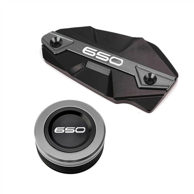 GKQRKVNM Kompatibel Mit Kawasaki Für Z650 2017 2018 2019 2020 2021 2022 2023 2024 Motorrad Hinten Vorne Bremsflüssigkeitsbehälterdeckel Öleinfülldeckel Stecker(1Pair-Grey) von GKQRKVNM