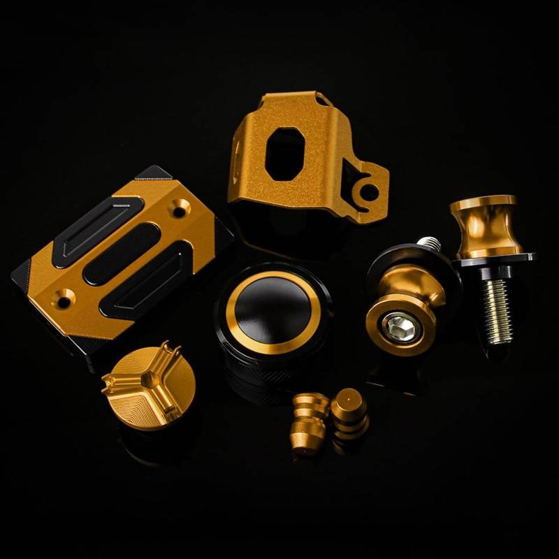 GKQRKVNM Kompatibel Mit MT-07 Für Tracer 700 700gt 2018 2019 2020 Motorradzubehör Vorne Hinten Bremsflüssigkeitsbehälter-Abdeckungsschutz(Gold) von GKQRKVNM