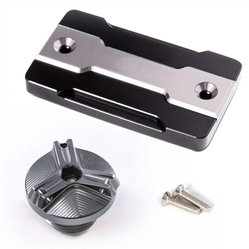 GKQRKVNM Kompatibel Mit Suzuki Für GSR400 Für GSR600 2006 2007 2008 2009 2010 2011 2012 Motorradzubehör Vorderradbremse Tankdeckel Motoröl-Einfülldeckel(A Set Grey) von GKQRKVNM