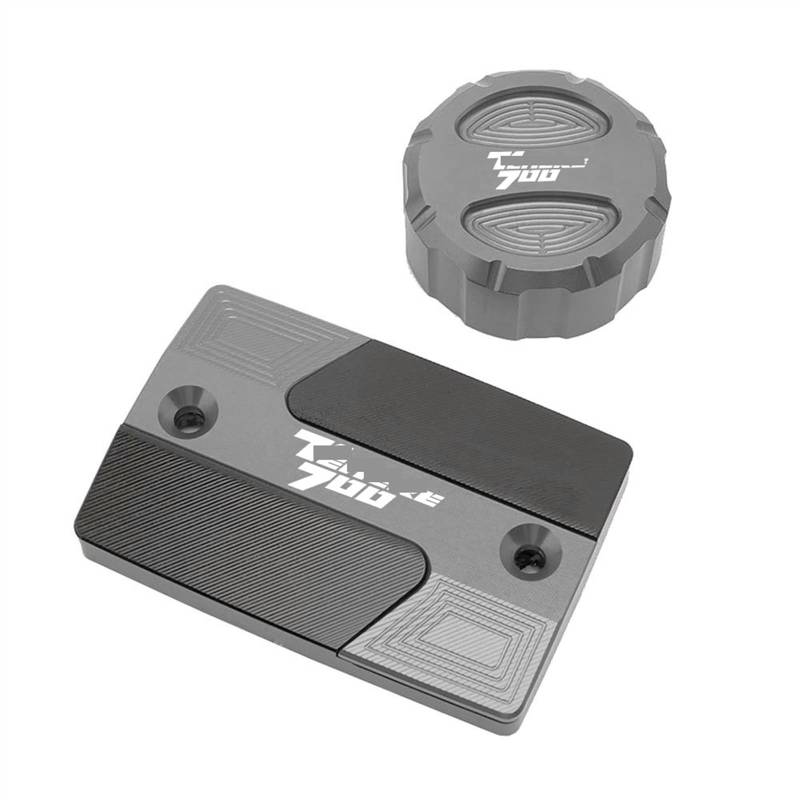 GKQRKVNM Kompatibel Mit Tenere 700 T7 Für XTZ700 Motorradzubehör, Abdeckung des Vorderen Und Hinteren Bremsflüssigkeitsbehälters, Motoröldeckel(2pcs Covers Grey) von GKQRKVNM