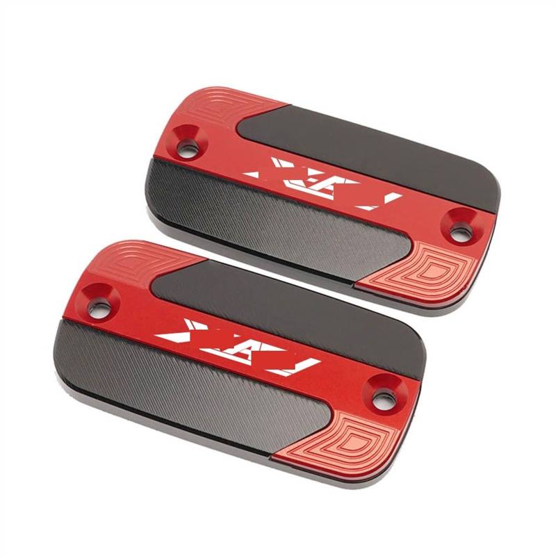 GKQRKVNM Kompatibel Mit X-ADV750 2017 2018 2019 2020 2021 Motorrad-Vorderradbremsbehälter-Flüssigkeitstankdeckel Öldeckel(1 Pair Red) von GKQRKVNM
