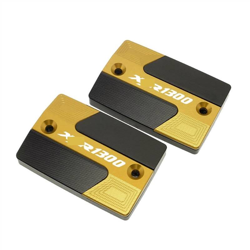 GKQRKVNM Kompatibel Mit XJR1300 1998-2013 2014 2015 2016 2017 2018 2019 2020 2021 2022 Motorrad CNC Aluminium Frontzylinderabdeckung Schutz Bremsflüssigkeitsbehälterdeckel(1 Pair Gold) von GKQRKVNM