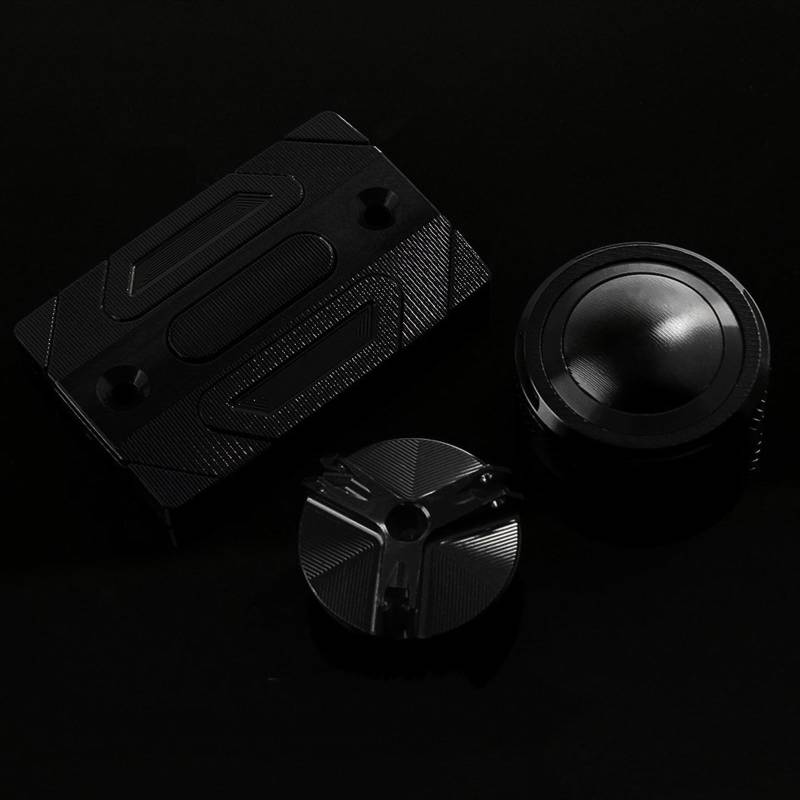 GKQRKVNM Kompatibel Mit XSR700 2016 2017 2018 2019 2020 2021 2022 2023 2024 Motorrad Vorne Hinten Bremsflüssigkeitsbehälterdeckel Öleinfülldeckel(Black) von GKQRKVNM