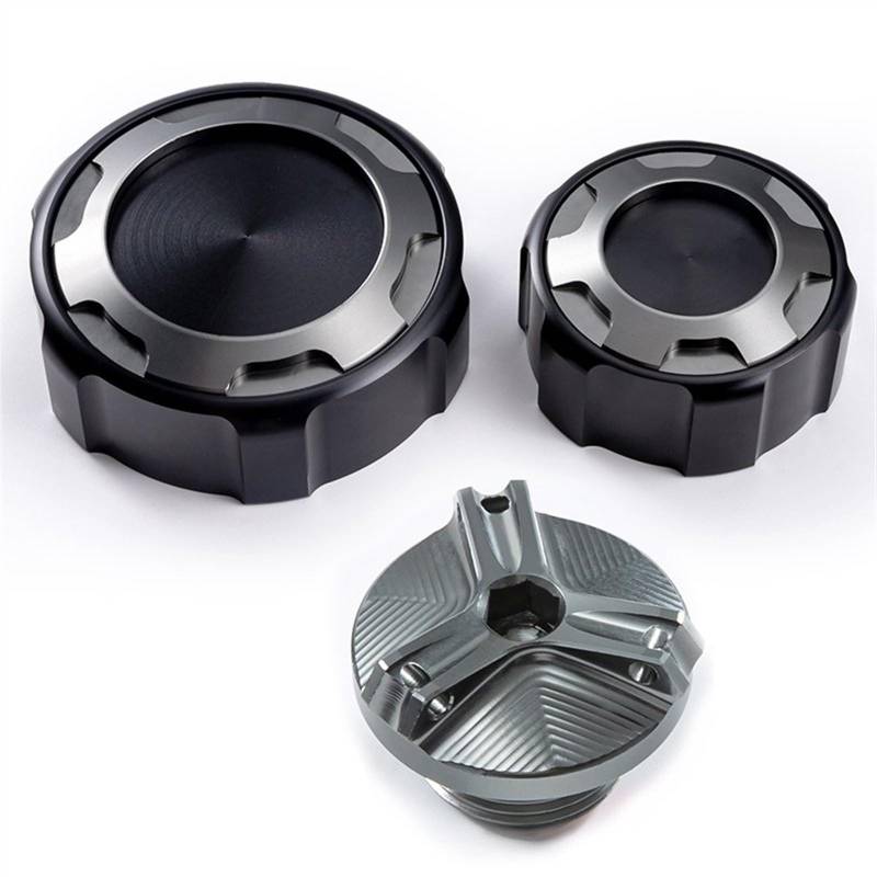 GKQRKVNM Kompatibel Mit YZFR6 Für YZF-R6 2010–2018 2019 2020 2021 2022 2023 2024 Motorrad Vorne Hinten Bremsflüssigkeitstankdeckel Reservoirdeckel Schutz Einfülldeckel(Three Titanium) von GKQRKVNM