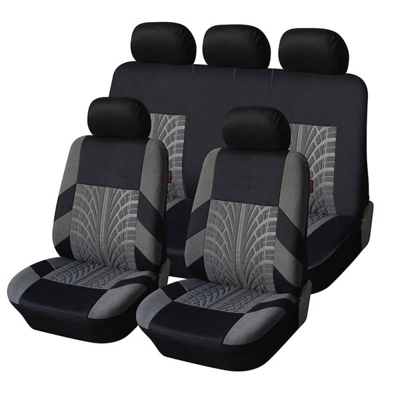 GKXTLTONG Auto Sitzbezügesets für RAV4 V 2019 2020 2021 2022 2023 2024 2025-, Allwetter Stoff Autositzschoner Atmungsaktiv Verschleißfestes Sitzbezug Zubehör,A/Grey-A/5-seats Full Set von GKXTLTONG