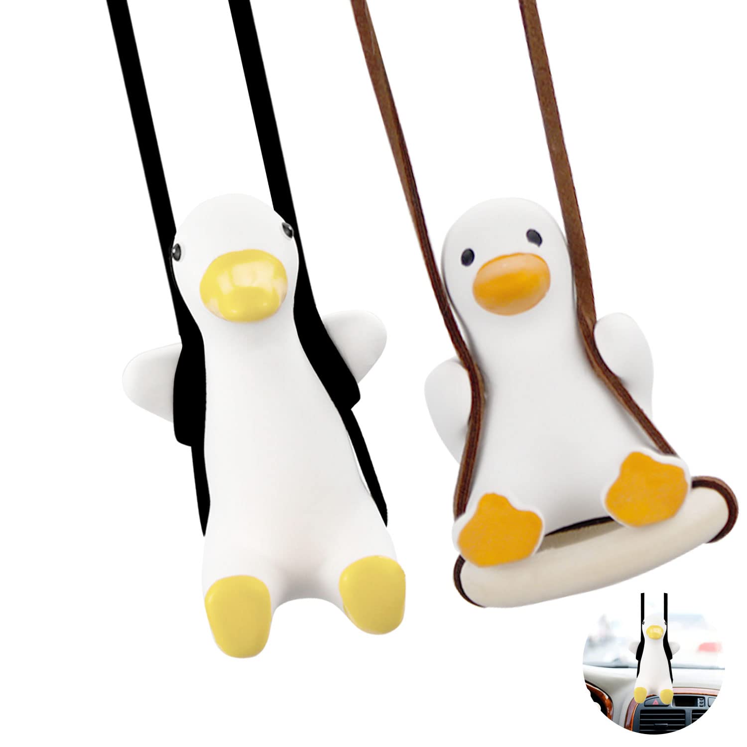 Auto Rückspiegel Anhänger 2Stk Schaukel Ente Schwingende Ente Hängendes Ornament zum Innenrückspiegel Charms Spiegel Zubehör Lustige Geschenke Auto Rückspiegel Anhänger 2Stk Schaukel Ente Schwingende Ente Hängendes Ornament zum Innenrückspiegel Charms Spiegel Zubehör Lustige Geschenke von GKZB