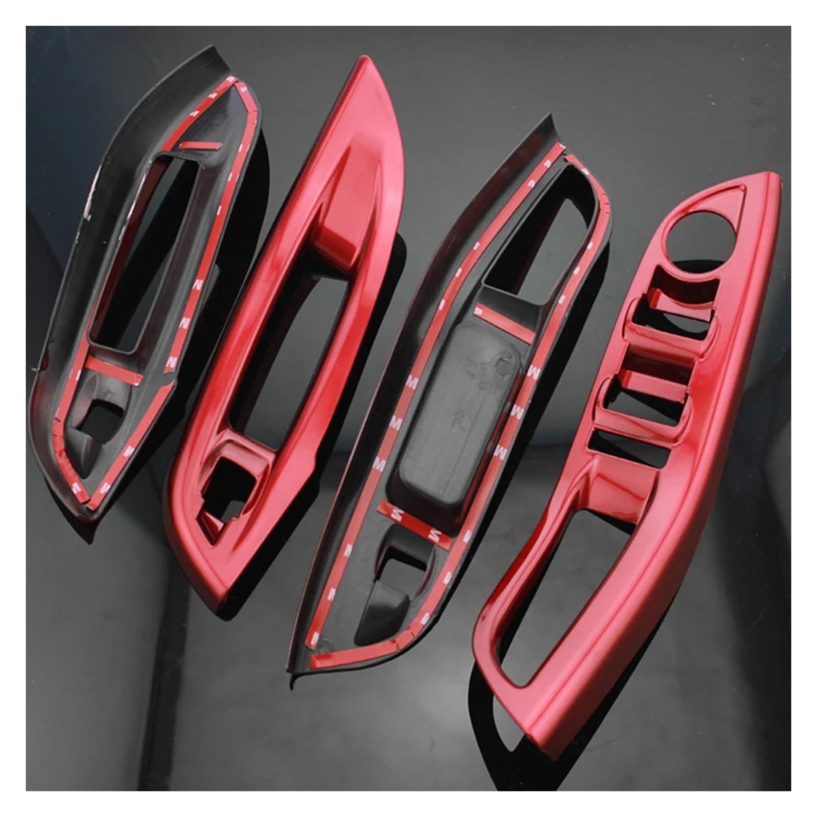 GLBSNMAP Auto Fensterheber Panel Rahmen Dekoration Abdeckung Trim Aufkleber Kompatibel for Ford Focus MK3 MK4 Auto Zubehör(Lacquer Red) von GLBSNMAP