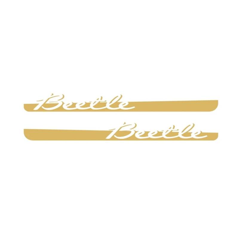 GLBSNMAP Autotür-Seitenschwelleraufkleber Kompatibel for VW Käfer Racing Styling Sportstreifen Auto Body Decor Vinyl Aufkleber(Gold) von GLBSNMAP
