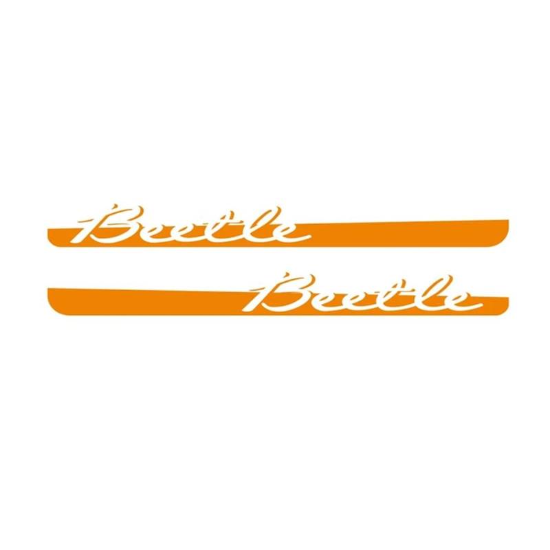 GLBSNMAP Autotür-Seitenschwelleraufkleber Kompatibel for VW Käfer Racing Styling Sportstreifen Auto Body Decor Vinyl Aufkleber(Orange) von GLBSNMAP