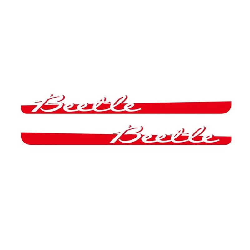 GLBSNMAP Autotür-Seitenschwelleraufkleber Kompatibel for VW Käfer Racing Styling Sportstreifen Auto Body Decor Vinyl Aufkleber(Red) von GLBSNMAP