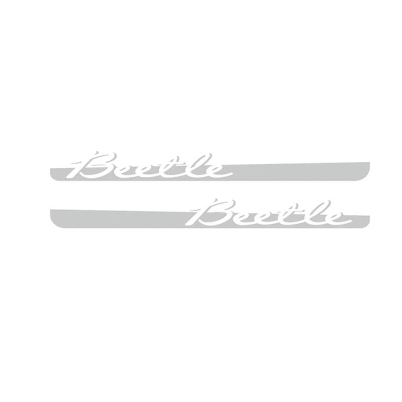 GLBSNMAP Autotür-Seitenschwelleraufkleber Kompatibel for VW Käfer Racing Styling Sportstreifen Auto Body Decor Vinyl Aufkleber(Silver) von GLBSNMAP