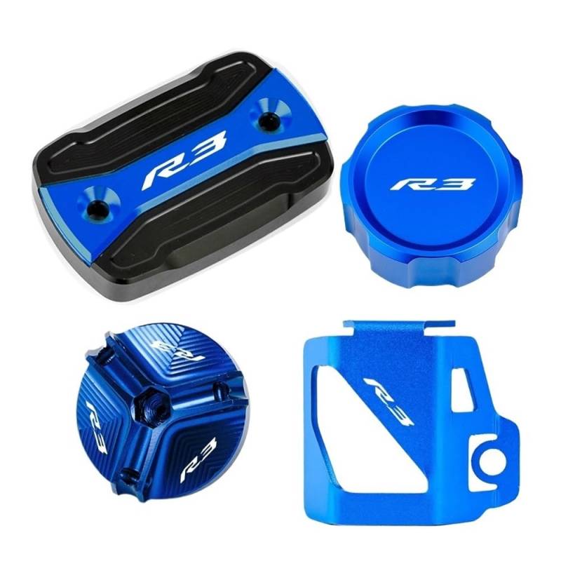 Bremse Öl Flüssigkeit Reservoir Cap Für YZFR3 YZF R3 YZF-R3 2015-2024 Motorrad Zubehör Vorne Hinten Brems Flüssigkeit Reservoir Tank Abdeckung Öl Einfülldeckel von GLCYBDI