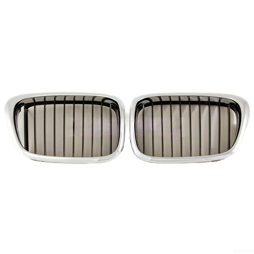 GLFLOW Kühlergrill vorne für BMW E39 Frontgrill Nieren Chrom Schwarz 1997-2003 525I 528I 540I M5 OEM 51137005837 51137005838 (Paar) von GLFLOW