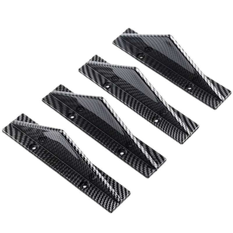 GLILAR Heckflügel 4 Stück Universelle Flache Heckstoßstangenlippe Diffusor Haifischflossen Kinn-Stoßstangenschutz Schutzabdeckung Für Auto-Heckverkleidung Spoiler Schwarz(Type 3) von GLILAR