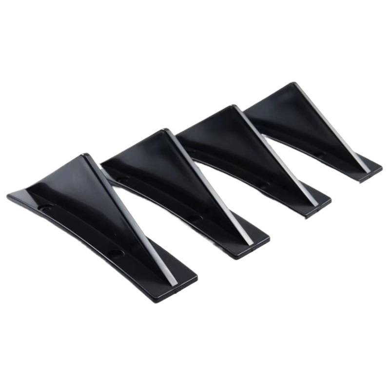GLILAR Heckflügel 4 Stück Universelle Flache Heckstoßstangenlippe Diffusor Haifischflossen Kinn-Stoßstangenschutz Schutzabdeckung Für Auto-Heckverkleidung Spoiler Schwarz(Type 5) von GLILAR