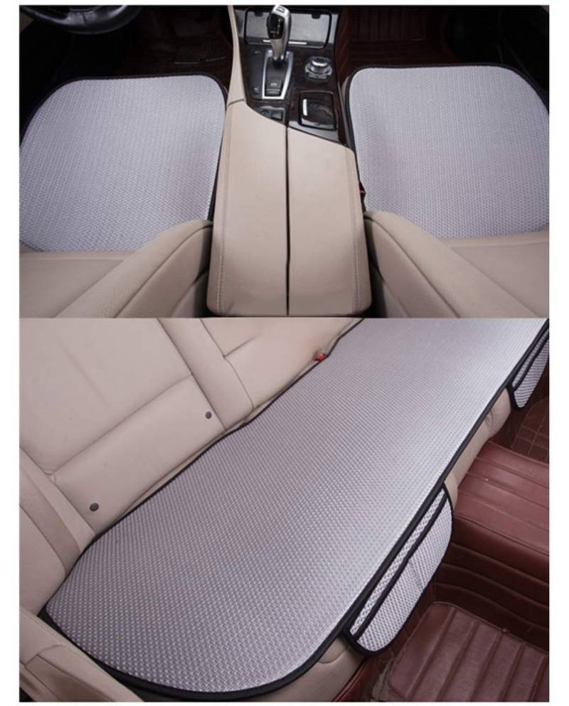 GLITZFAS Auto Sitzauflage Autositzauflage Universal Sommer Autositzbezug Auto Vordersitz Rücksitz Kissen (3pcs,Grau) von GLITZFAS