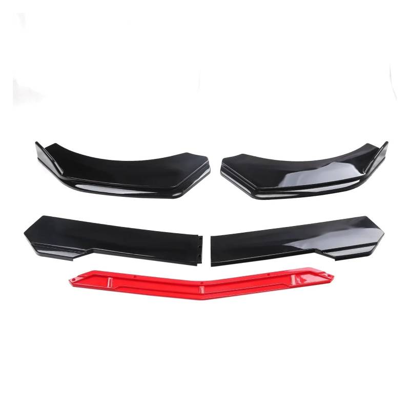 GLONHKDI Auto Frontstoßstange Kinn Lip Spoiler Body Kits Splitter Rock Diffusor Schutzabdeckungen Kompatibel for TOYOTA CHR C-HR 2018-2022(Black Red) von GLONHKDI
