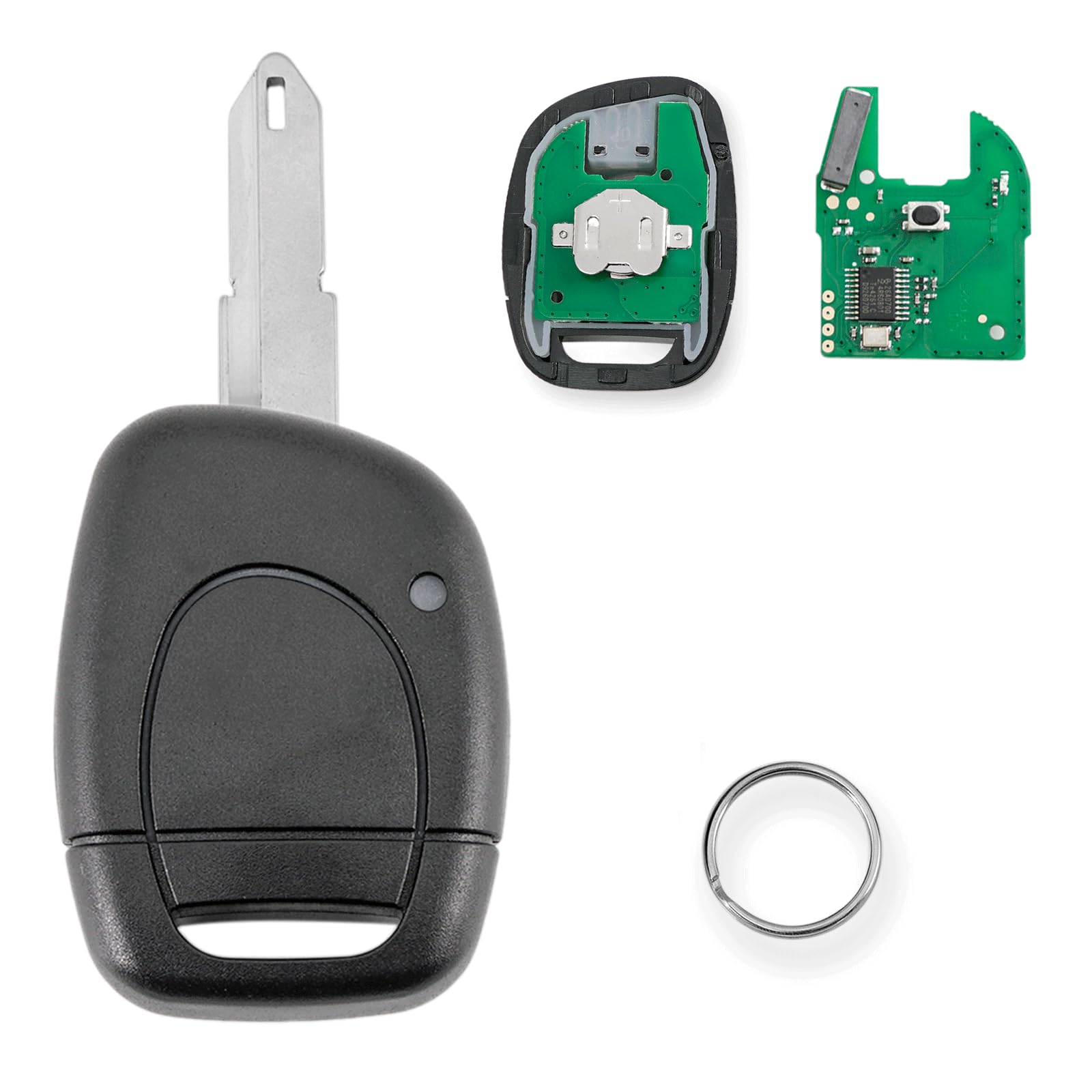 433MHZ 1 Tasten Autoschlüssel Fernbedienungs für Renault Clio II Master Twingo Kangoo mit PCF7946 Chip und 206(NE72) Klinge Schlüsselring 433MHZ 1 Tasten Autoschlüssel Fernbedienungs für Renault Clio II Master Twingo Kangoo mit PCF7946 Chip und 206(NE72) Klinge Schlüsselring von GLOUVDEYZ