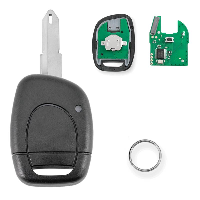 433MHZ 1 Tasten Autoschlüssel Fernbedienungs für Renault Clio II Master Twingo Kangoo mit PCF7946 Chip und 206(NE72) Klinge Schlüsselring von GLOUVDEYZ