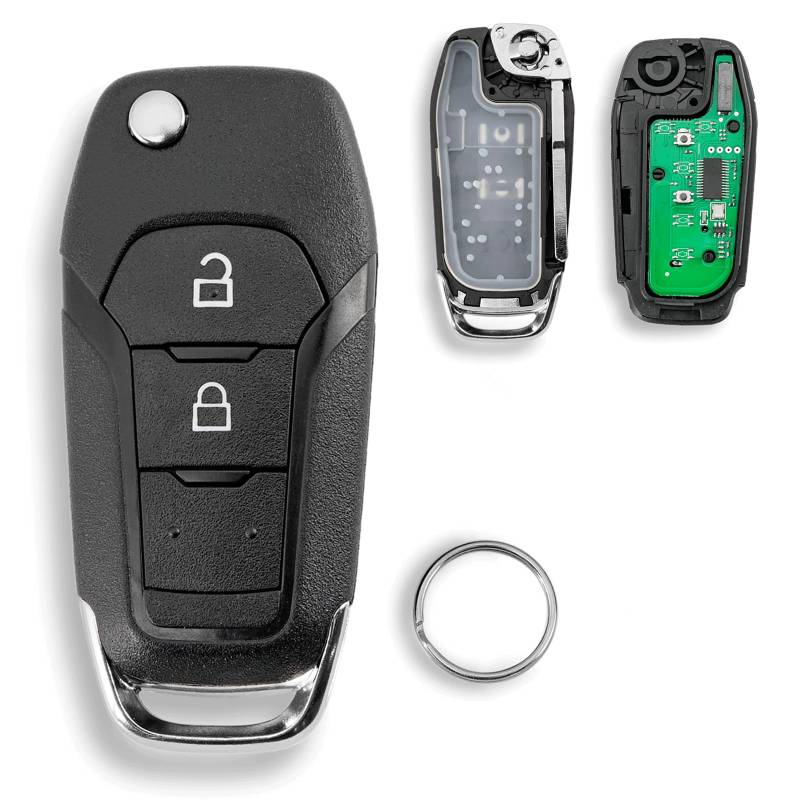 433MHZ 2 Tasten Auto Fernbedienungs Schlüssel für Ford Ranger T6 KA+ EcoSport Fiesta mit ID49 Chip Schlüsselring von GLOUVDEYZ