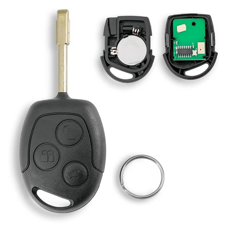 433MHZ 3 Tasten Auto Fernbedienungs Schlüssel für Ford Ka Mondeo Focus Festiva Transit Connect mit ID60 Chip Schlüsselring von GLOUVDEYZ