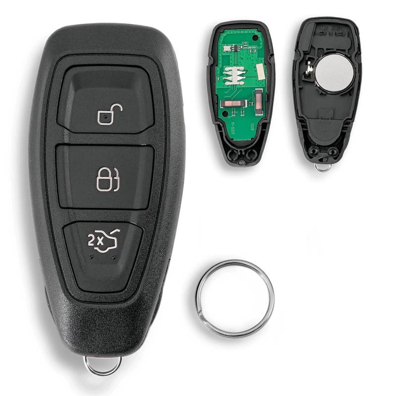 3 Tasten Autoschlüssel Fernbedienungs Für Ford Fiesta Focus Mondeo Kuga Galaxy B-MAX S-MAX C-MAX 433MHZ Fccid: KR55WK48801 mit ID63 Chip Schlüsselring von GLOUVDEYZ