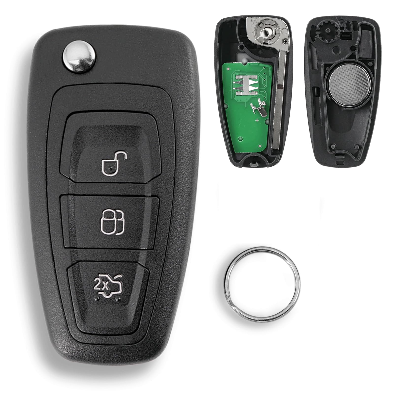 433MHZ 3 Tasten Für Ford Focus Transit Galaxy Mondeo C-Max S-Max Connect Custom Fernbedienungs Schlüssel 5WK49986 mit ID83 Chip Schlüsselring 433MHZ 3 Tasten Für Ford Focus Transit Galaxy Mondeo C-Max S-Max Connect Custom Fernbedienungs Schlüssel 5WK49986 mit ID83 Chip Schlüsselring von GLOUVDEYZ