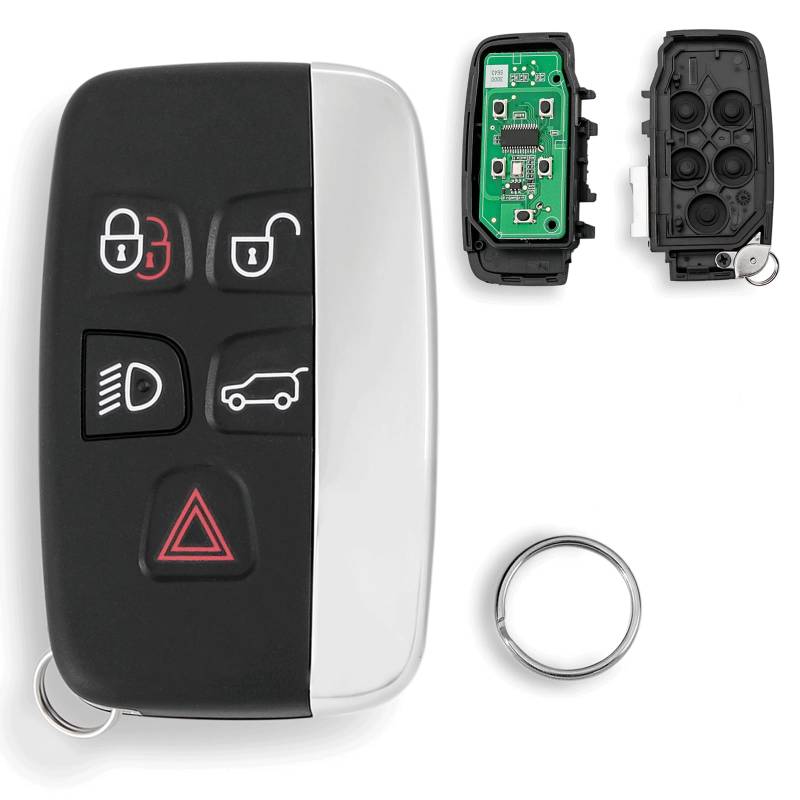 433MHZ 5 Tasten Autoschlüssel Fernbedienungs für Land Rover Discovery 4 Evoque Fccid: KOBJTF10A mit PC7945Chip Schlüsselring von GLOUVDEYZ