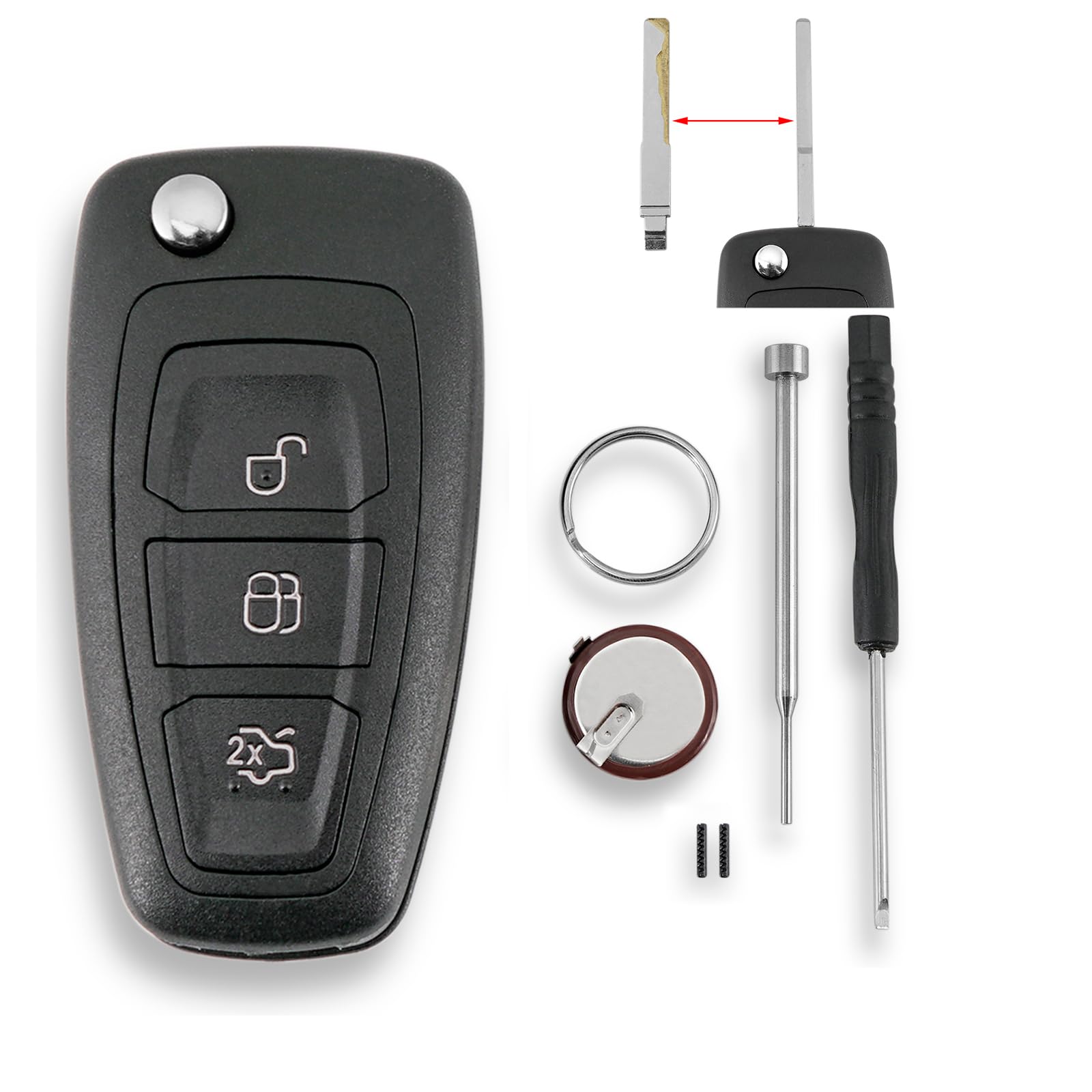 3 Tasten Autoschlüssel Gehäuse Für Ford C-Max Focus Grand C-Max Mondeo S-Max Galaxy Transit Connect Transit Custom Fiesta Kuga Serie CEU CB7 CA2 CA1 Batterie VL2020 Pin-Entfernungswerkzeug 3 Tasten Autoschlüssel Gehäuse Für Ford C-Max Focus Grand C-Max Mondeo S-Max Galaxy Transit Connect Transit Custom Fiesta Kuga Serie CEU CB7 CA2 CA1 Batterie VL2020 Pin-Entfernungswerkzeug von GLOUVDEYZ