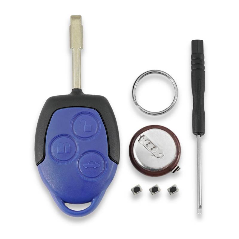 Für Ford Transit Connect Vans MK7 2006-2014 3 Tasten Autoschlüssel Gehäuse Wiederaufladbare Batterie VL2330 von GLOUVDEYZ