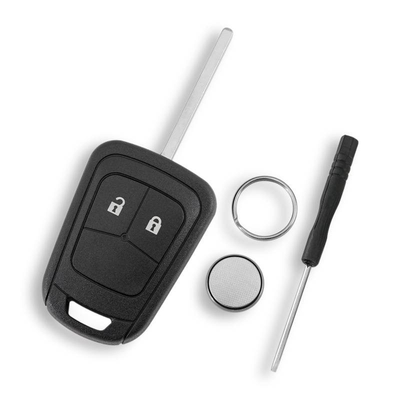 Autoschlüssel Gehäuse für Opel Vauxhall Astra J Insignia Corsa D E Meriva 2 Tasten Autoschlüssel Opel Meriva mit Batterie CR2032 und Schraubendreher Schlüsselring von GLOUVDEYZ
