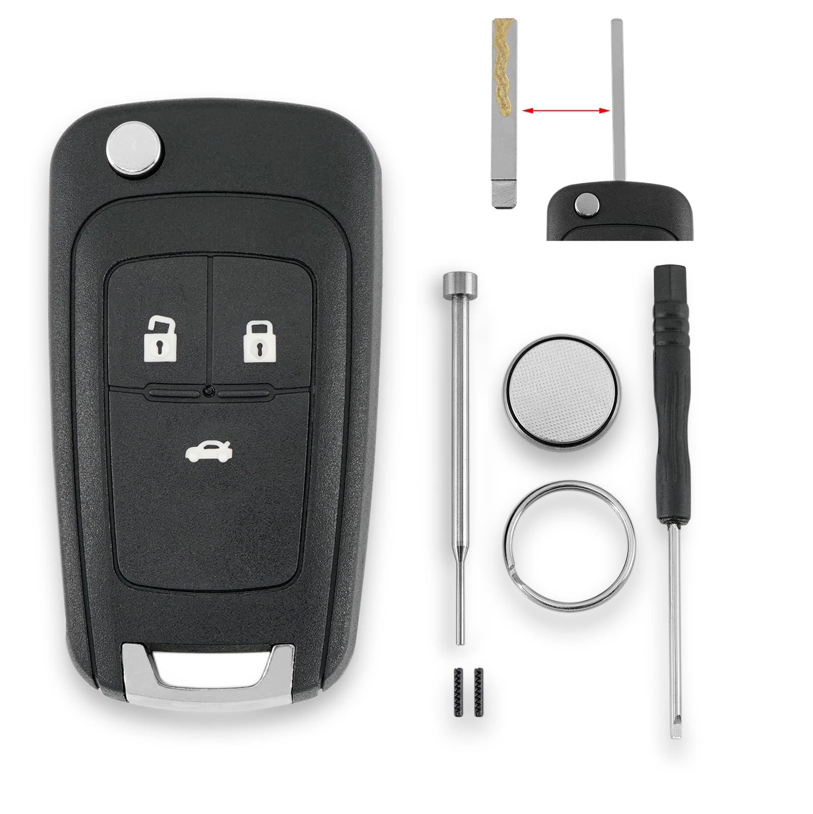 3 Tasten Autoschlüssel Gehäuse für Opel Vauxhall Astra J Insignia Zafira C Mokka Cascade Batterie CR2032 Pin-Entfernungswerkzeug 3 Tasten Autoschlüssel Gehäuse für Opel Vauxhall Astra J Insignia Zafira C Mokka Cascade Batterie CR2032 Pin-Entfernungswerkzeug von GLOUVDEYZ
