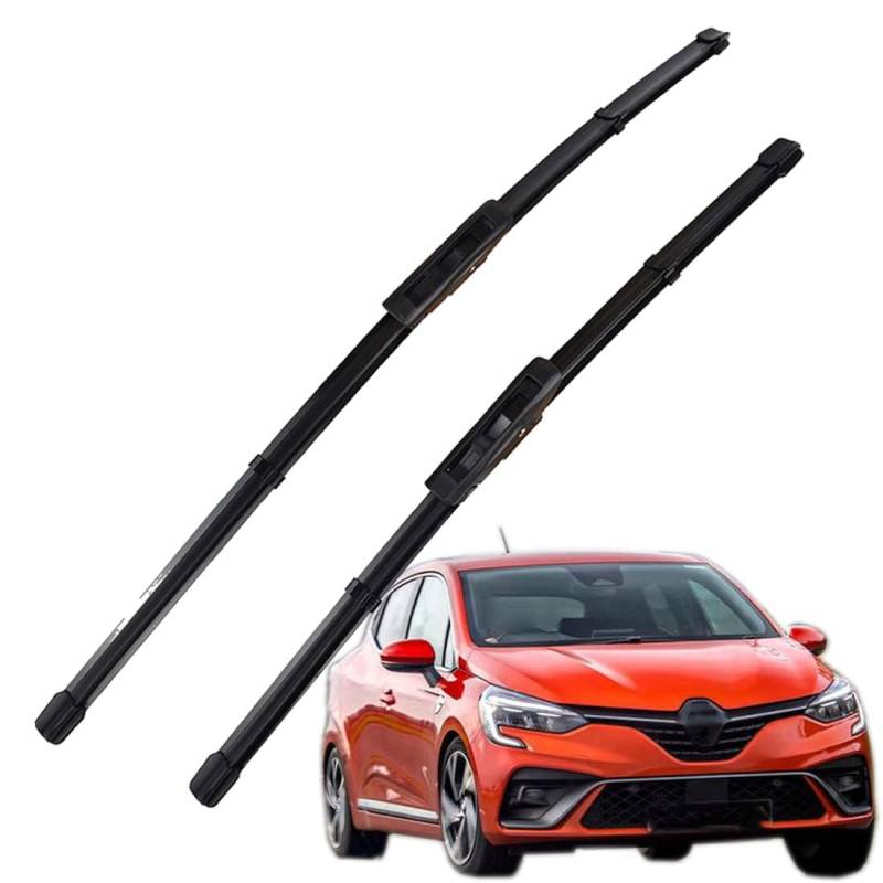 Auto Scheibenwischer für Clio 4/Grandtour 2013-2017 650mm+350mm, Frontwischerblatt-Set Für Windschutzscheibe Fenster Regenbürsten Auto Scheibenwischer von GLYGLY