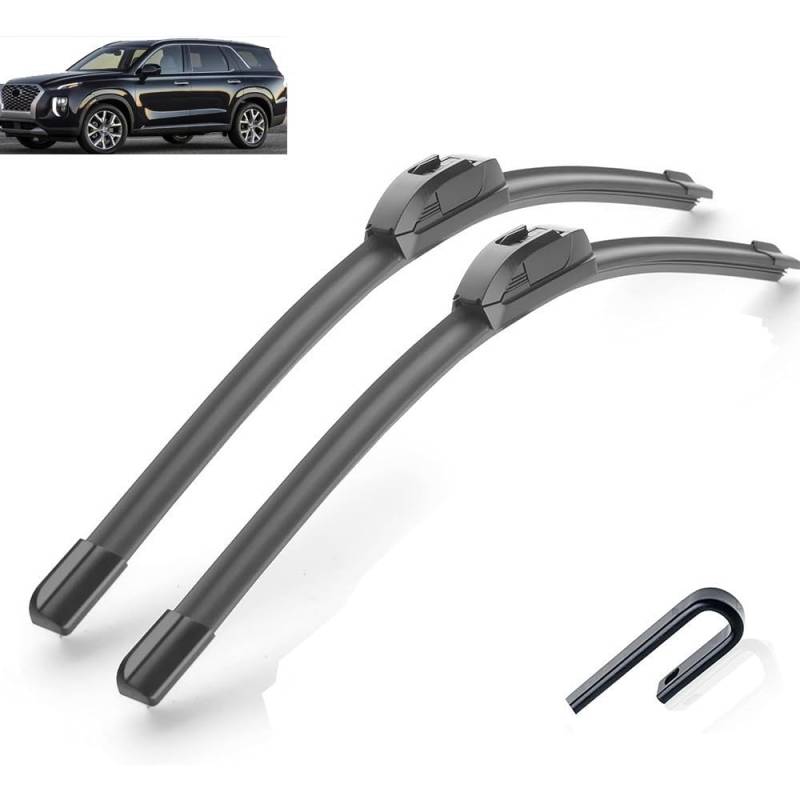 Auto Scheibenwischer für Hyundai Palisade 2017 2018 2019 2020 2021 2022, Frontwischerblatt-Set Für Windschutzscheibe Fenster Regenbürsten Auto Scheibenwischer von GLYGLY