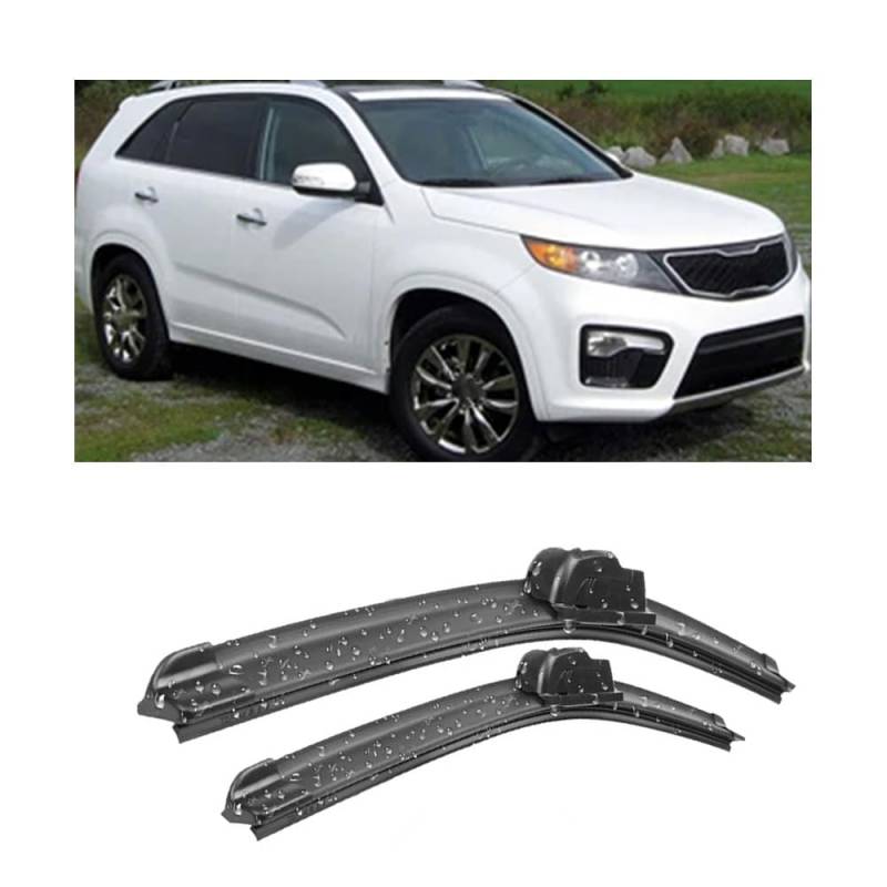 Auto Scheibenwischer für Kia Sorento MK2 2010-2014 24"+20", Frontwischerblatt-Set Für Windschutzscheibe Fenster Regenbürsten Auto Scheibenwischer von GLYGLY